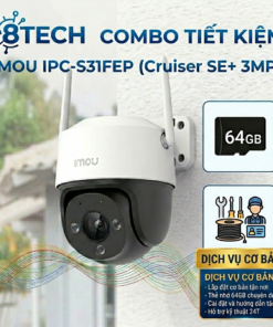 Combo lắp đặt TIẾT KIỆM camera ngoài trời Quay quét IMOU Cruiser SE+ (S31FEP)